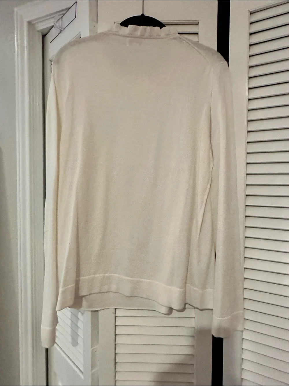J.Crew Factory Ruffle Neck Sweater in Ivory